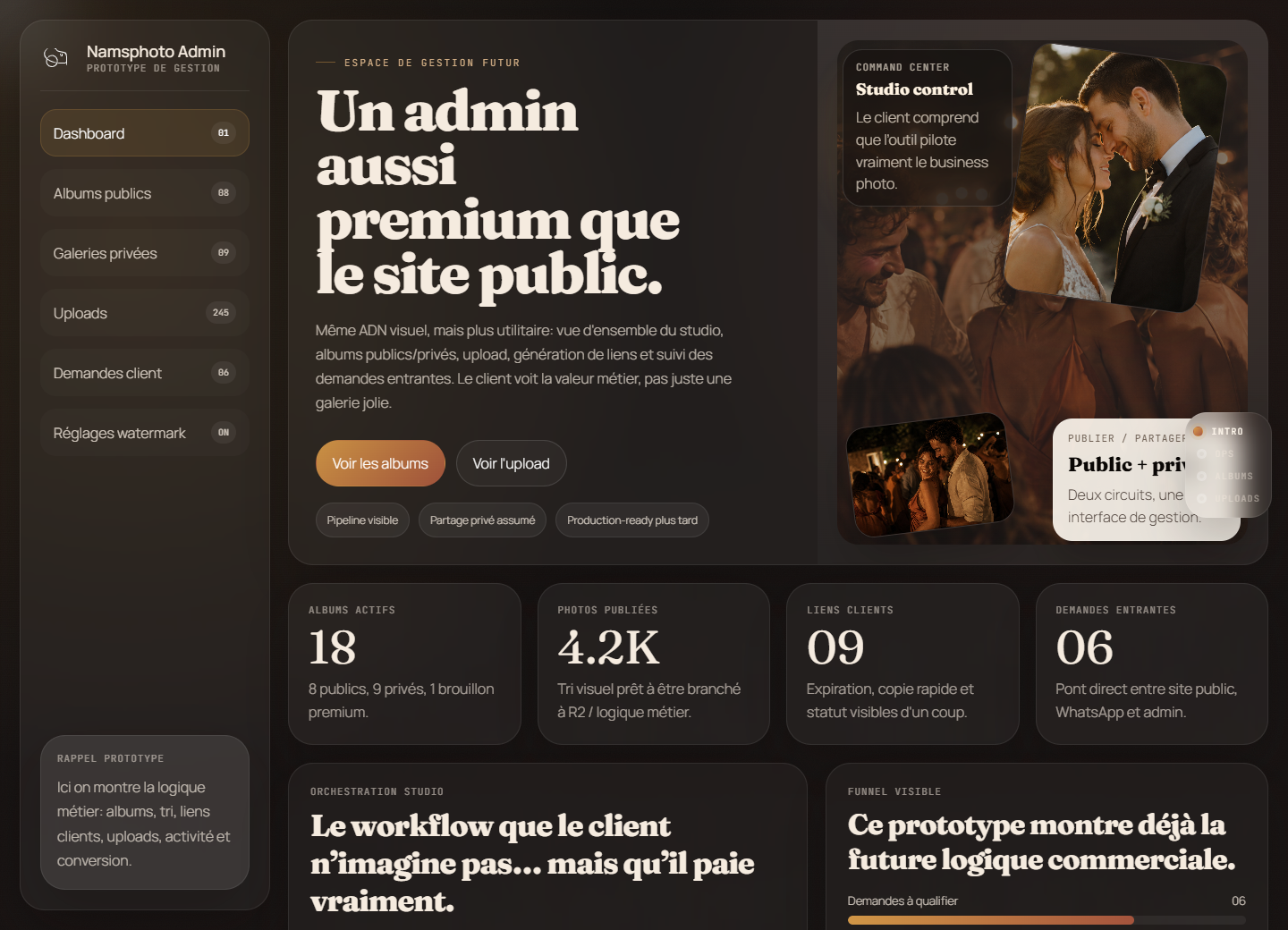 Prototype admin Namsphoto
